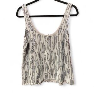 BB Dakota Silver Sequin Tank Top